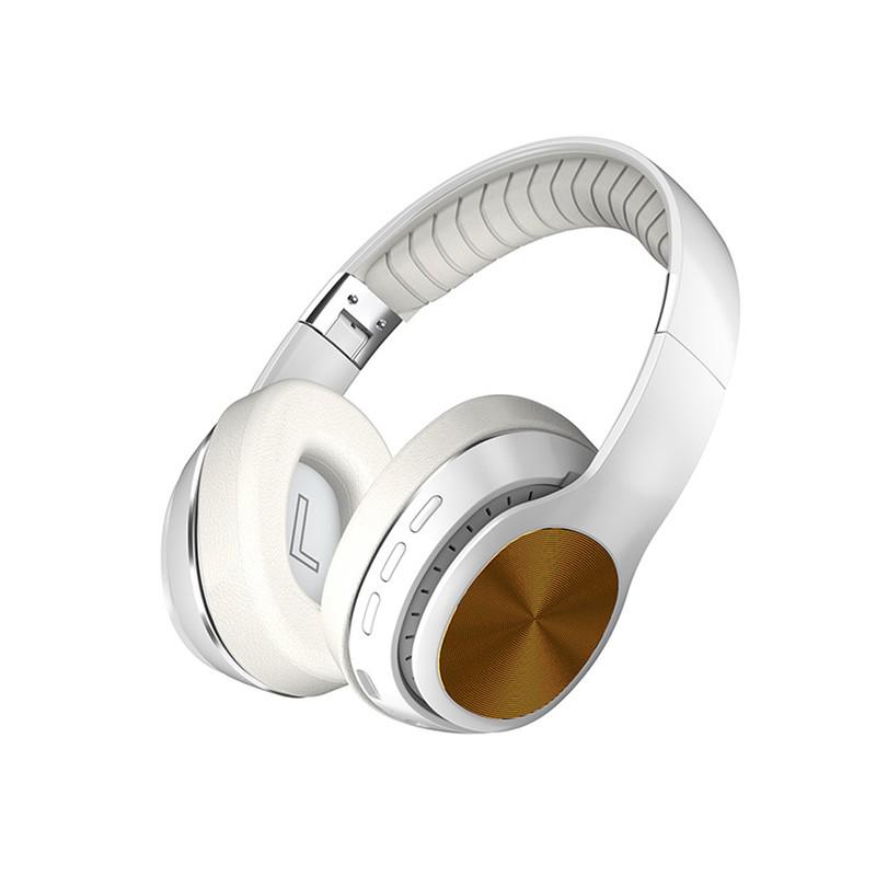 8D Hifi Kopfhörer Bluetooth Kopfhörer Over Ear Stereo Wireless Headset Weiche Leder Ohrenschützer Integriertes Mikrofon Für PC/Handys/TV weiß