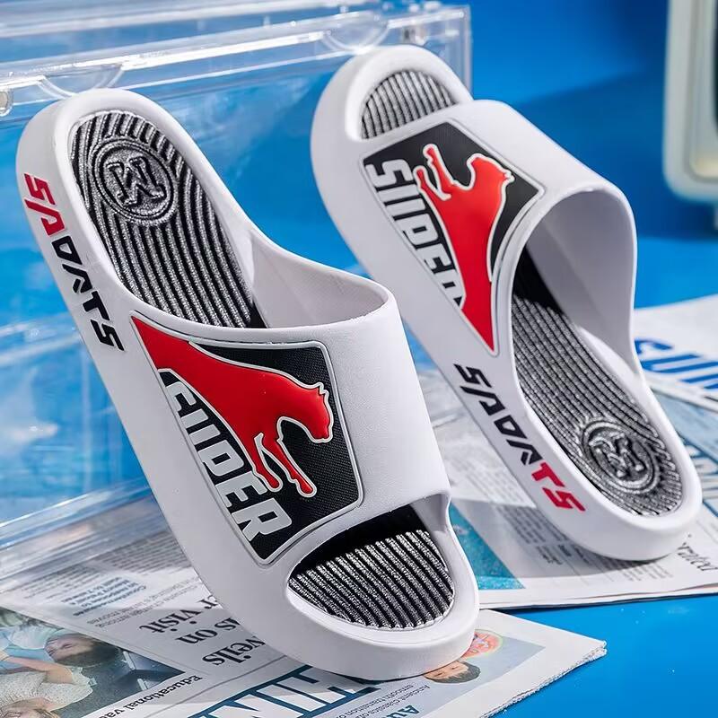 Neue Hausschuhe Herren Sommer Sport Outdoor Rutschfeste Paare Home Badezimmer Sandalen und Sport Hausschuhe Herren Flip Flop Slipper 38-39 schwarz