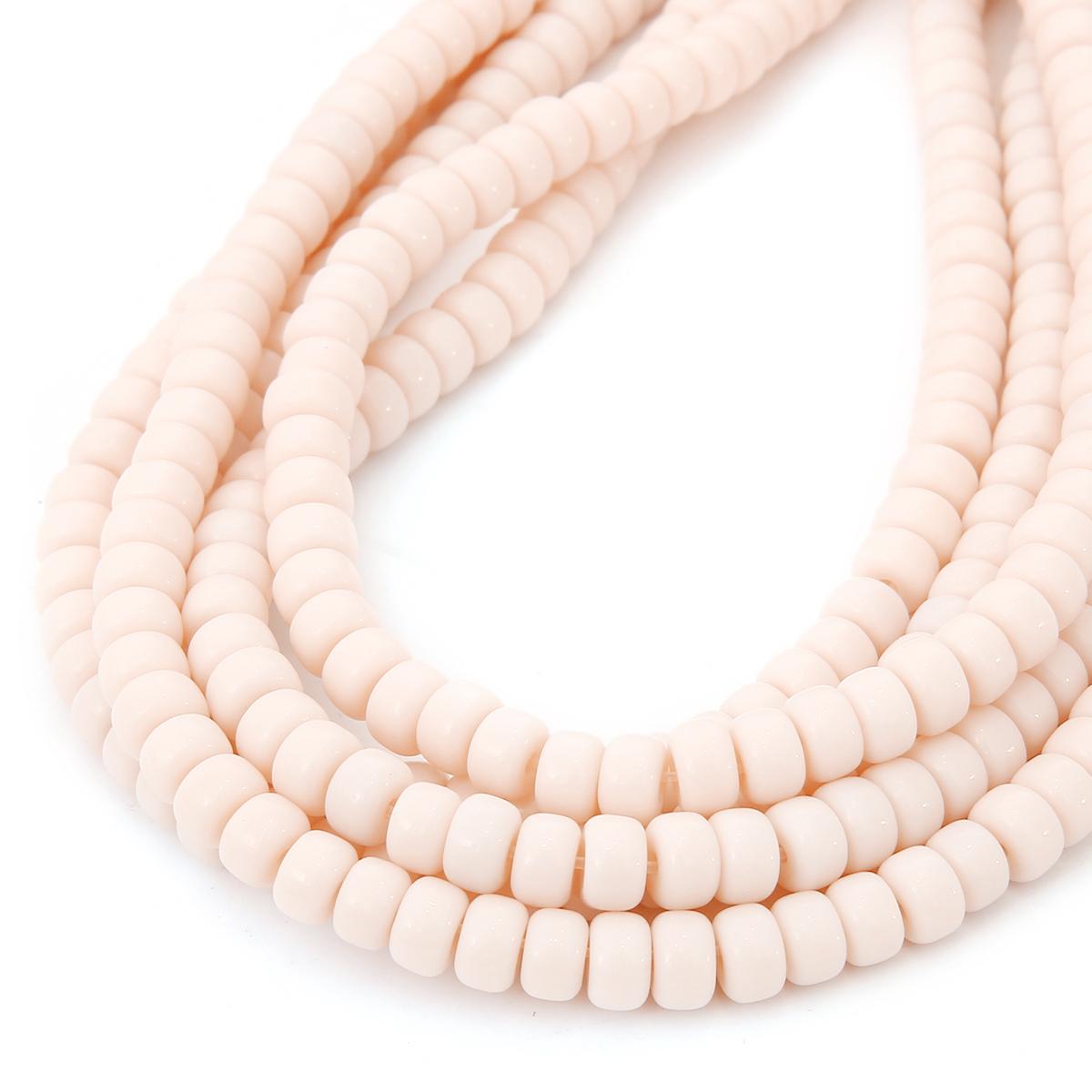 6x4mm 8x6mm Rad Glas Glänzend Perlen Runde Spacer Perlen Für Schmuck Machen DIY Armband halskette Zubehör 6x4mm 100pcs rosa beige