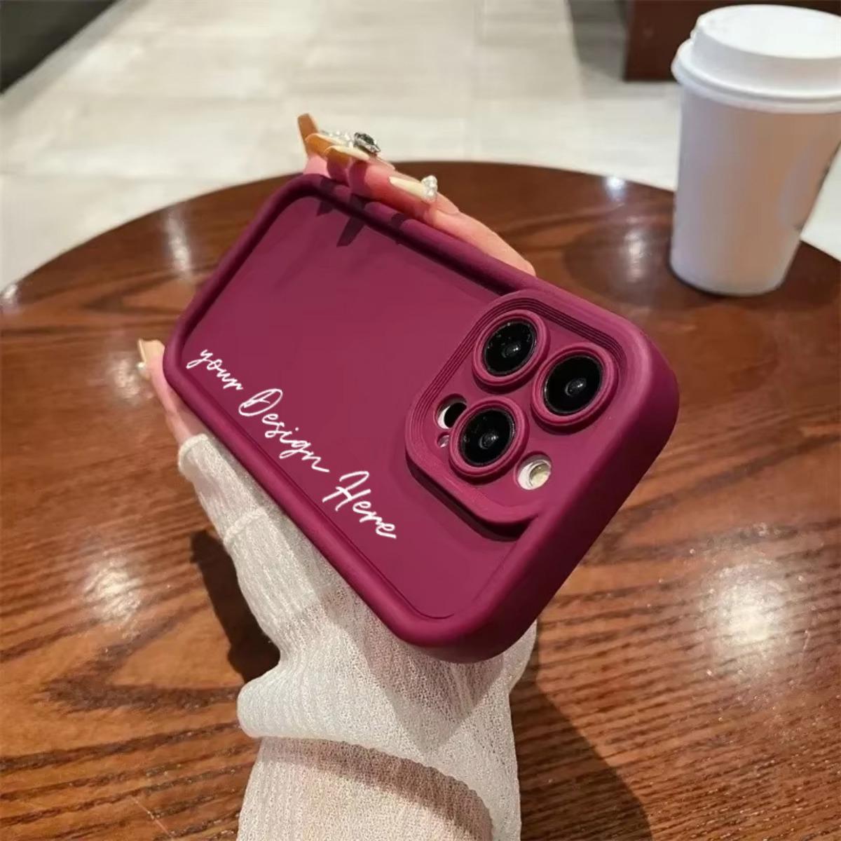 Individuelle Signatur Luxus Candy Matte Telefon Fall Für iPhone 16 ProMax 15 Pro 14 13 Mini 12 11 XS Max XR XS 7 8 Plus 6s Soft Cover iPhone 7Plus/8Plus wein rot