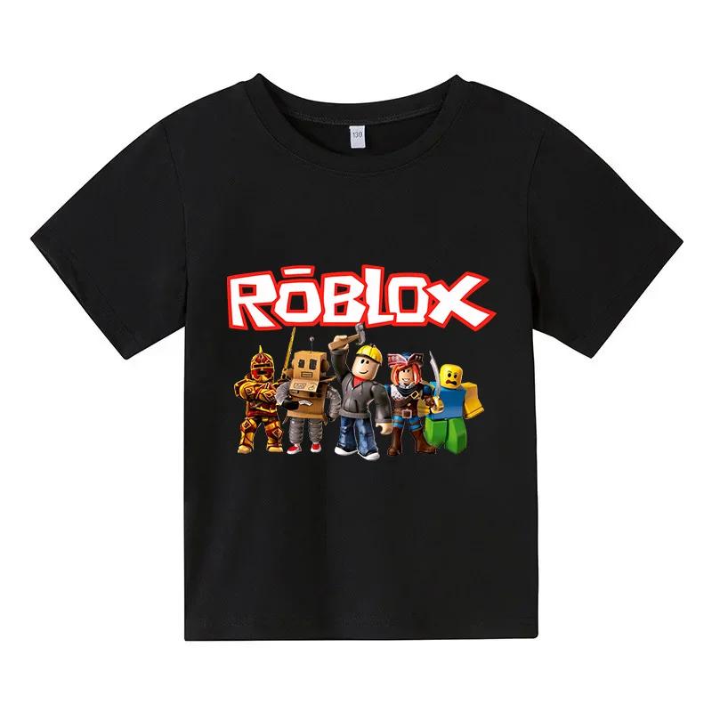 Cartoon Robloxing Kind T-Shirt Jungen Spiel Sport Baumwolle T-Shirt Kind Kurzarm Oberteil Lässig Street Harajuku Kleidung 150 brown