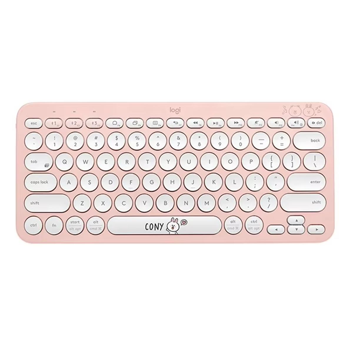 Logitech K380 Bluetooth-Tastatur Laptop Telefon iPad Tablet MAC Dünnschicht-Tastatur Ultra-dünn Tragbar Büro-Tastatur rosa