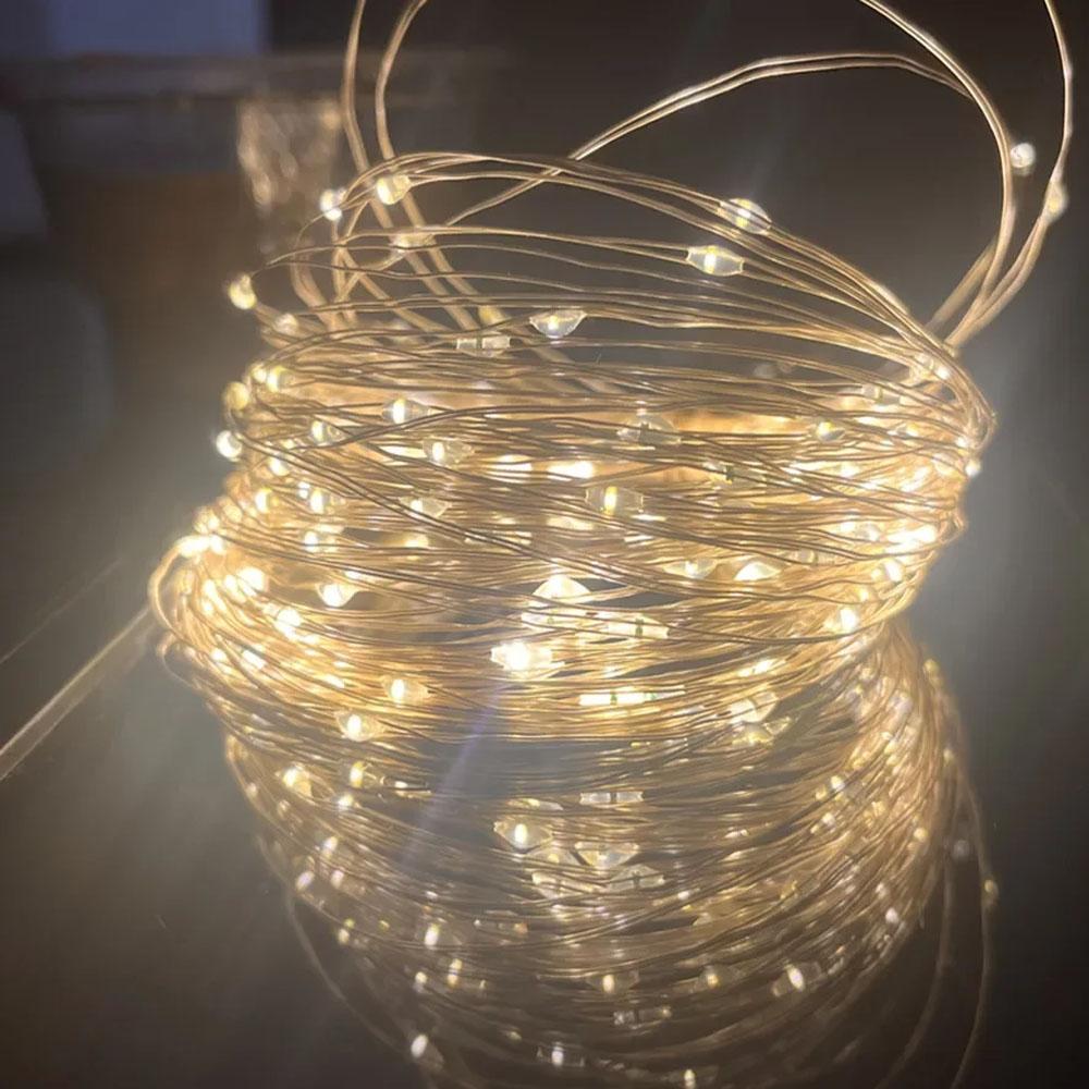 20m 10m Fernbedienung 8 Funktionen LED Lichterkette USB Lichterkette Weihnachtsgirlande Neujahr Hochzeitsfeier Gartendekoration 3M With Remote warm weiße