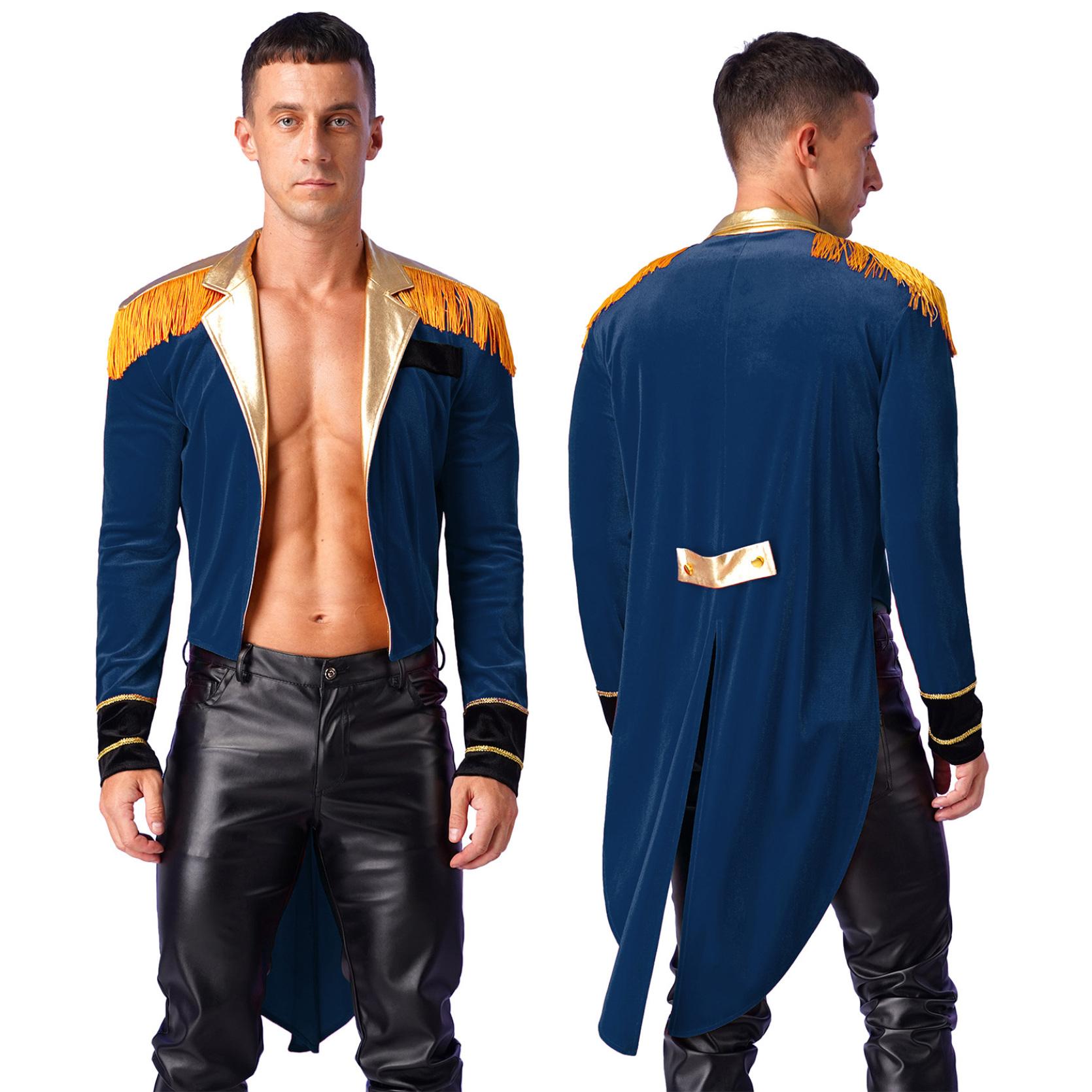 Herren Halloween Zirkus Zirkusdirektor Kostüm Löwenbändiger Schausteller Frack Jacke Cosplay Kostüm S