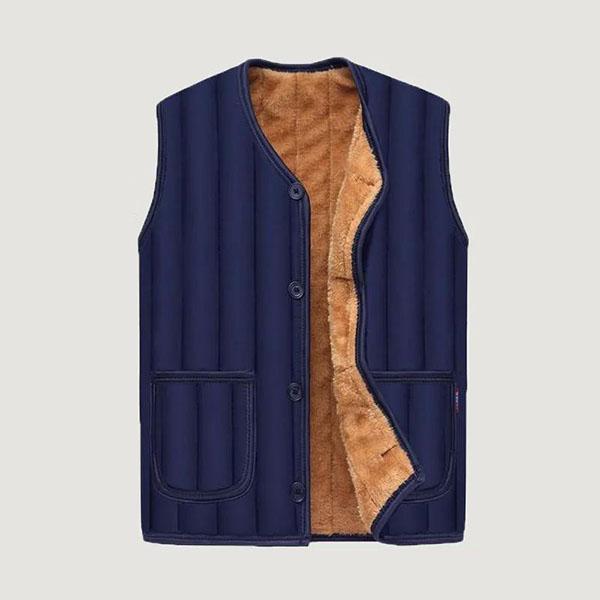 Winter männer Baumwolle Weste Große Größe Mittleren alters männer Plüsch Weste Einfarbig Weste Verdickte Baumwolle Weste XXXXL blau