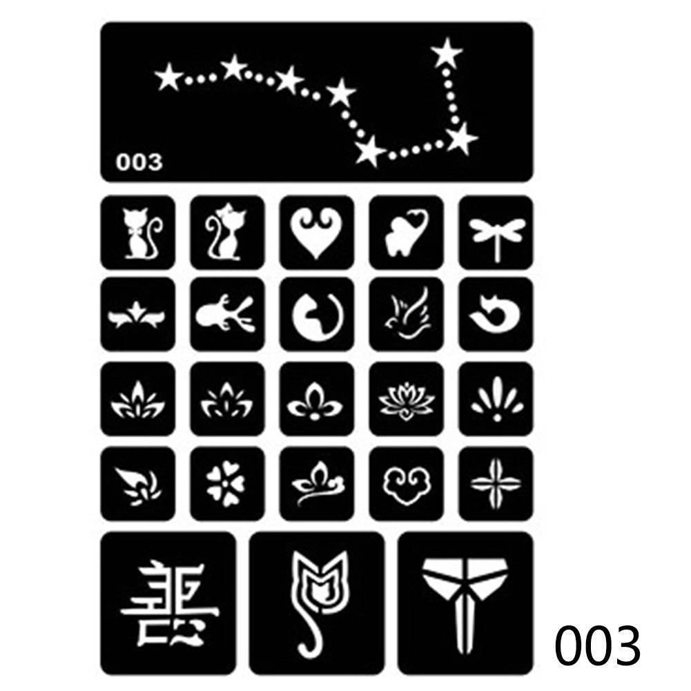 40 kleine Airbrush-Tattoo-Schablonen für Frauen und Kinder, Zeichnungsvorlage, Henna-Tattoo-Schablone zum Malen von Glitzer-Tattoos 03#