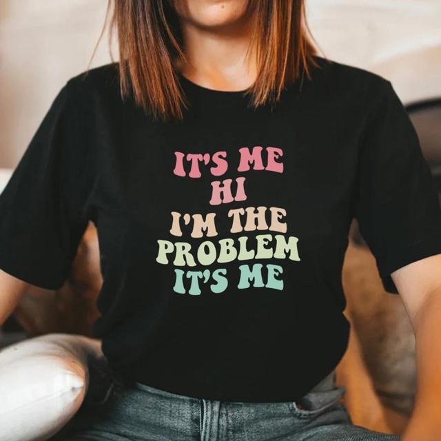 „It’s Me Hi Im The Problem It’s Me“-T-Shirt, lustiges Trend-Musik-Shirt, Anti-Held-Geschenk, Damen-Grafik-T-Shirts, kurzärmeliges T-Shirt XXXL schwarz