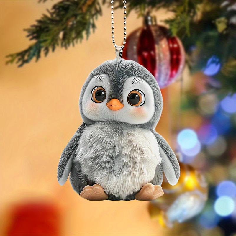 2D Acryl Pinguin Neujahrsdekoration Rucksack Anhänger Schlüsselanhänger Party Geschenk Weihnachtsdekoration Auto Rückspiegel Anhänger Geschenk