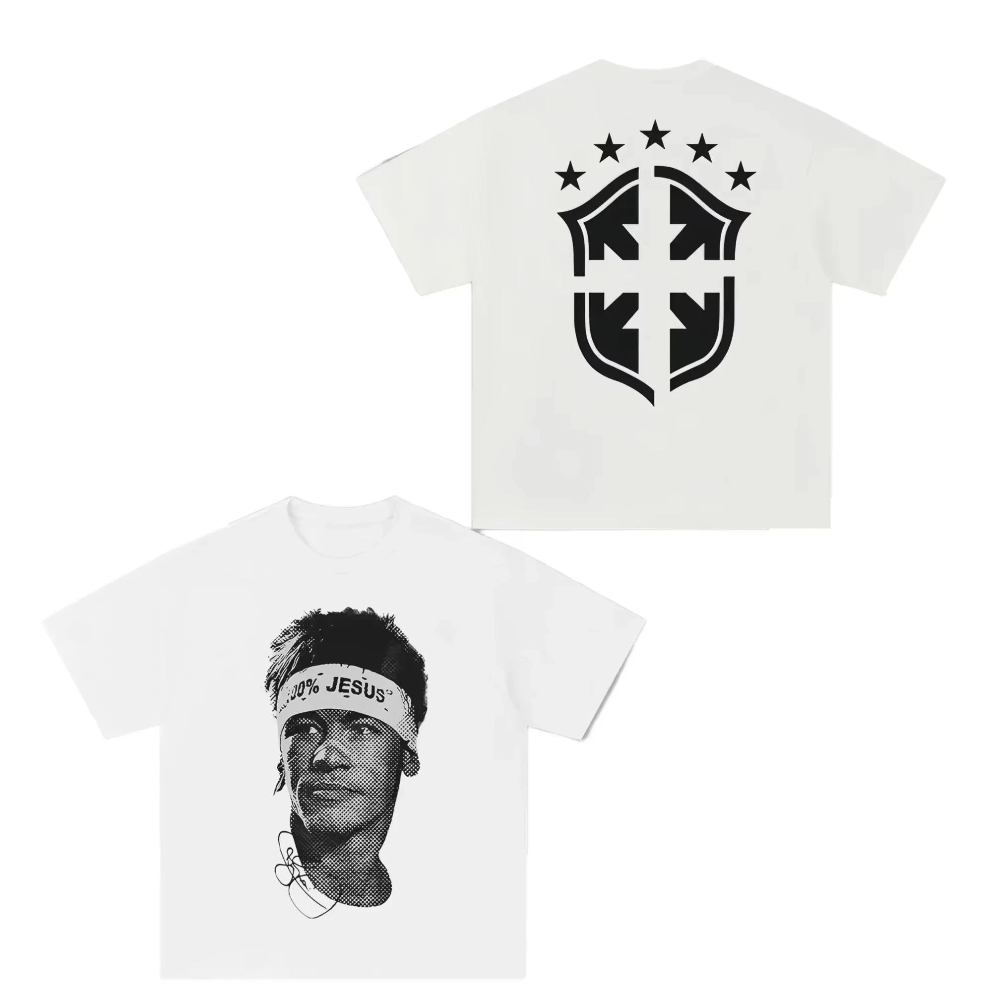 Neymar American Football Star Print Baumwolle Kurzarm-T-Shirt Herren Damen Kleidung Freizeitsport Print Mode Oversize Casual Tee M