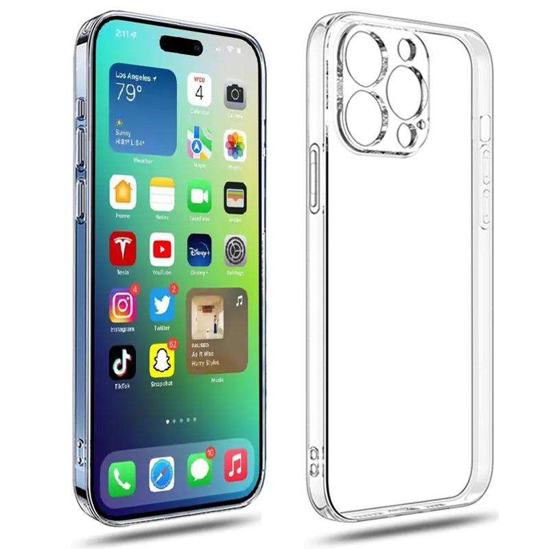 Klare Handyhülle für iPhone 15 14 12 11 13 Pro Max Hülle Silikon Soft Cover auf iPhone 13 Mini X XS Max XR 8 7 14 Plus SE Rückseite iPhone 15 Pro Max transparent