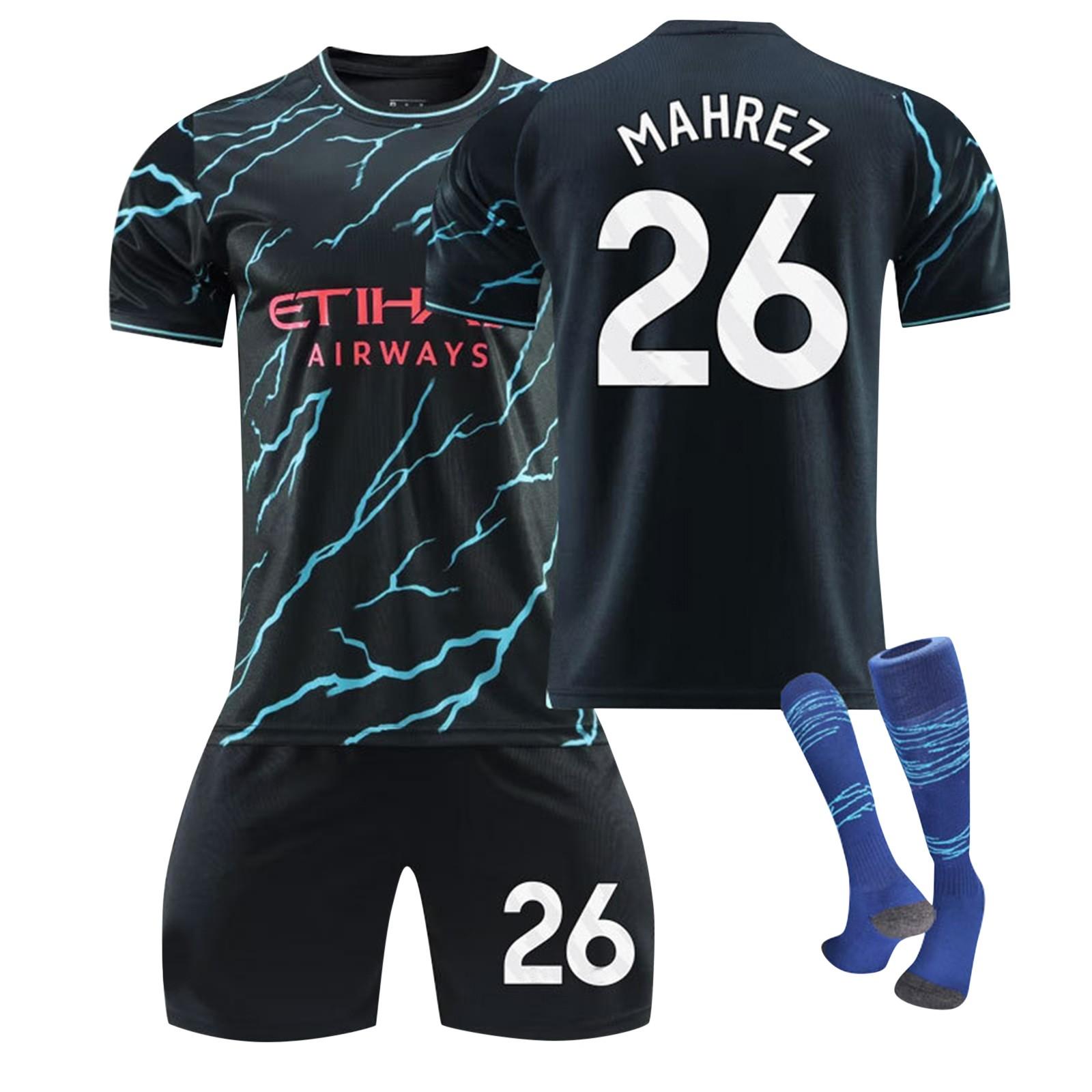 2324 Manchester City 2 Auswärts Fußballtrikots Kurze Strumpfhose Set Neu Kurze Strumpfhose Erwachsenen Kindergröße Set