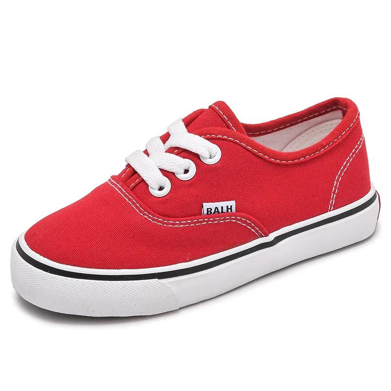 Kinder Casual Schuhe 2024 Sommer Neue Junge Leinwand Schuhe Mädchen Sport Schuhe Mode Bord Schuhe Studenten Kleine Weiße Schuhe Kinder Schuhe zapatillas 34-insole21.5cm rot