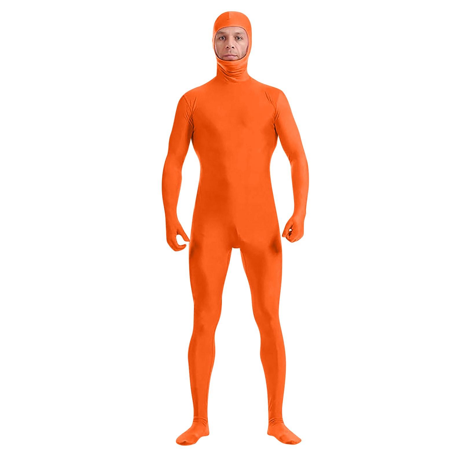 Zentai Anzug Cosplay Turnanzug Ganzkörperbody Green Screen Anzug Halloween Kostüme 180 orange