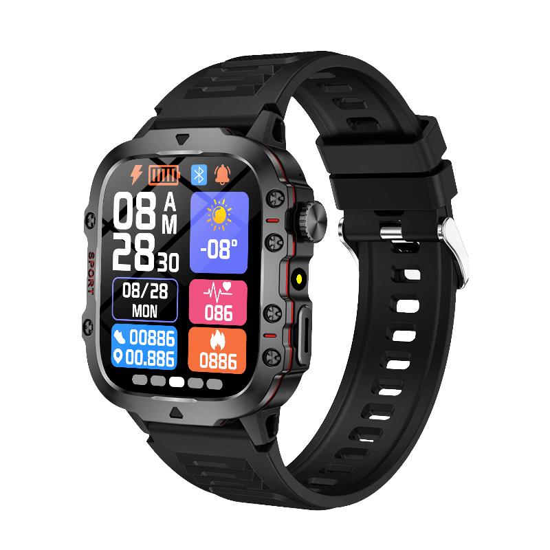 2025 Neue Militär-Smartwatch Herren IP68 5ATM Outdoor-Sport Fitness-Tracker Gesundheitsmonitor 1,81 Zoll BT-Anruf Smartwatch für Xiaomi schwarz