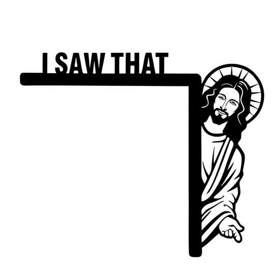 Türrahmen-Dekoration, Holz, lustiges Türschild „Jesus I Saw That Frame“, Eckornament für Wandmöbel zu Hause Right