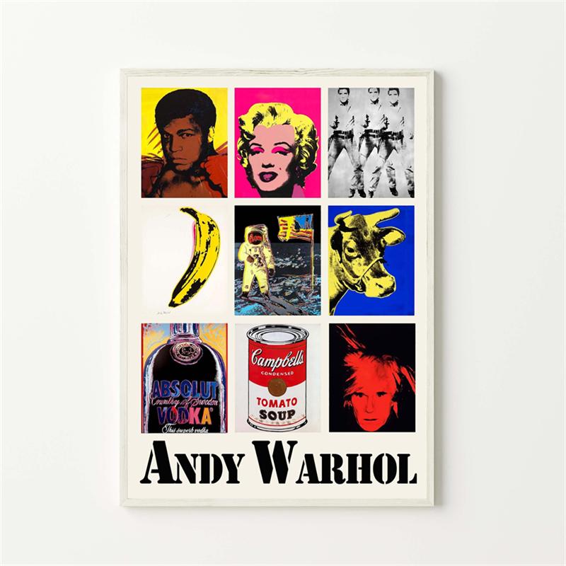 Andy Warhol Pop Art Leinwand-Poster, Blumen, Vintage-Gemälde, trendige Wandkunst, Druck für Wohnzimmer, Zuhause, Bilder, Wanddekoration 70x120cm No Fram