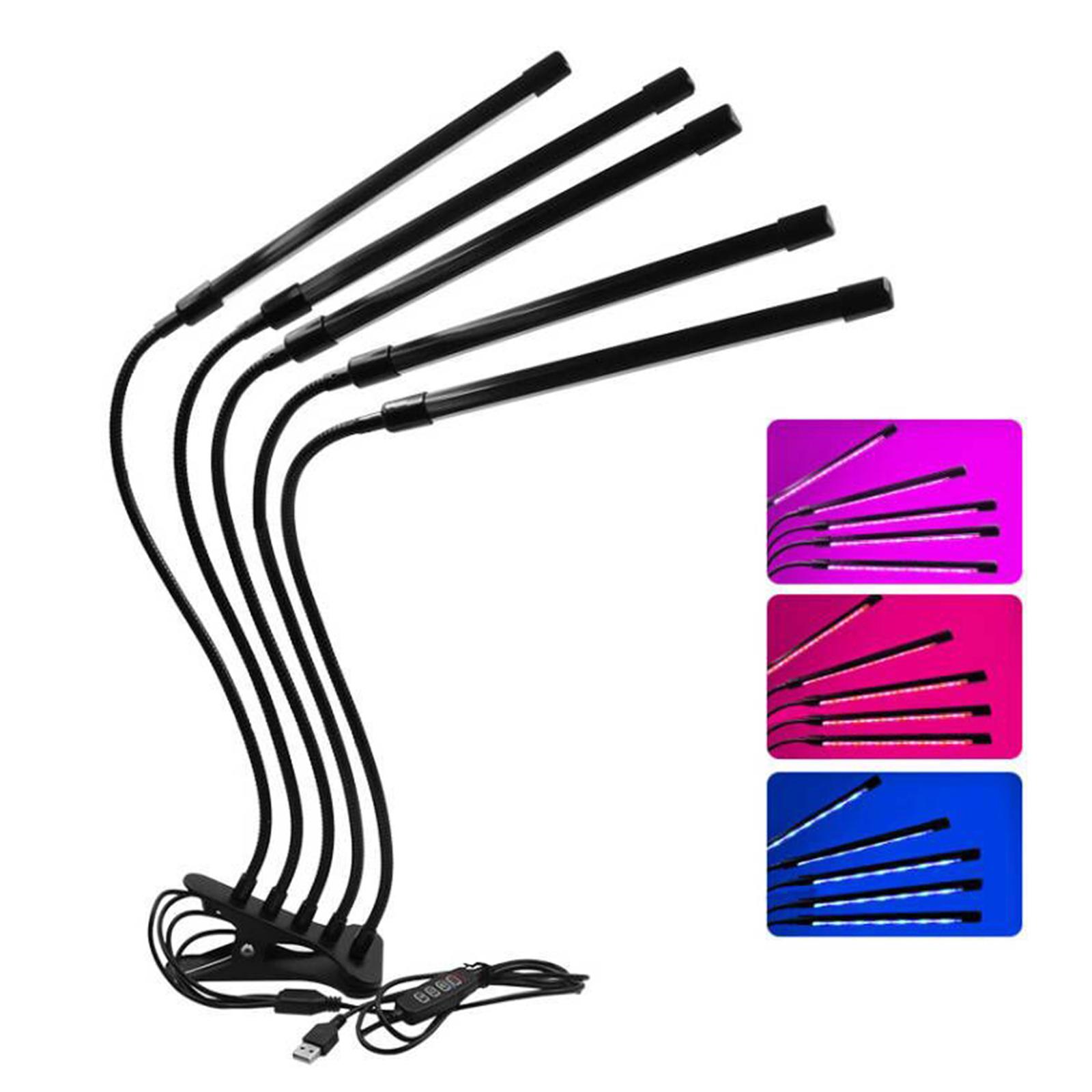 Clip-on Pflanze Blume Sukkulenten wachsen Licht USB Vollspektrum Innen wachsenden Kindergarten Auffüllen Five tubes -50W