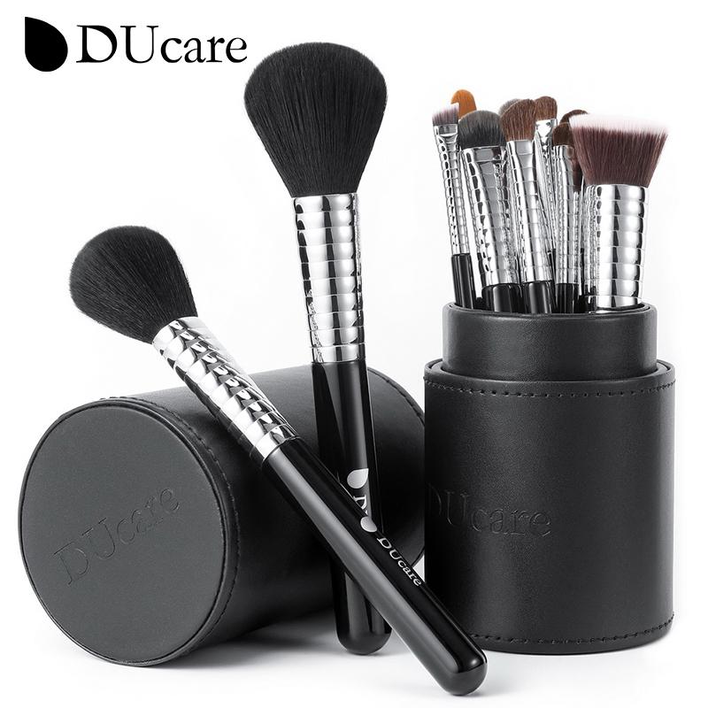 Ducare Make-up-Pinsel, 11-teilig, professionelles Make-up-Pinsel-Set, Foundation, Puder, Rouge, Lidschatten, Augenbrauen-Mischpinsel mit Halter 11Pcs Makeup Brushes schwarz
