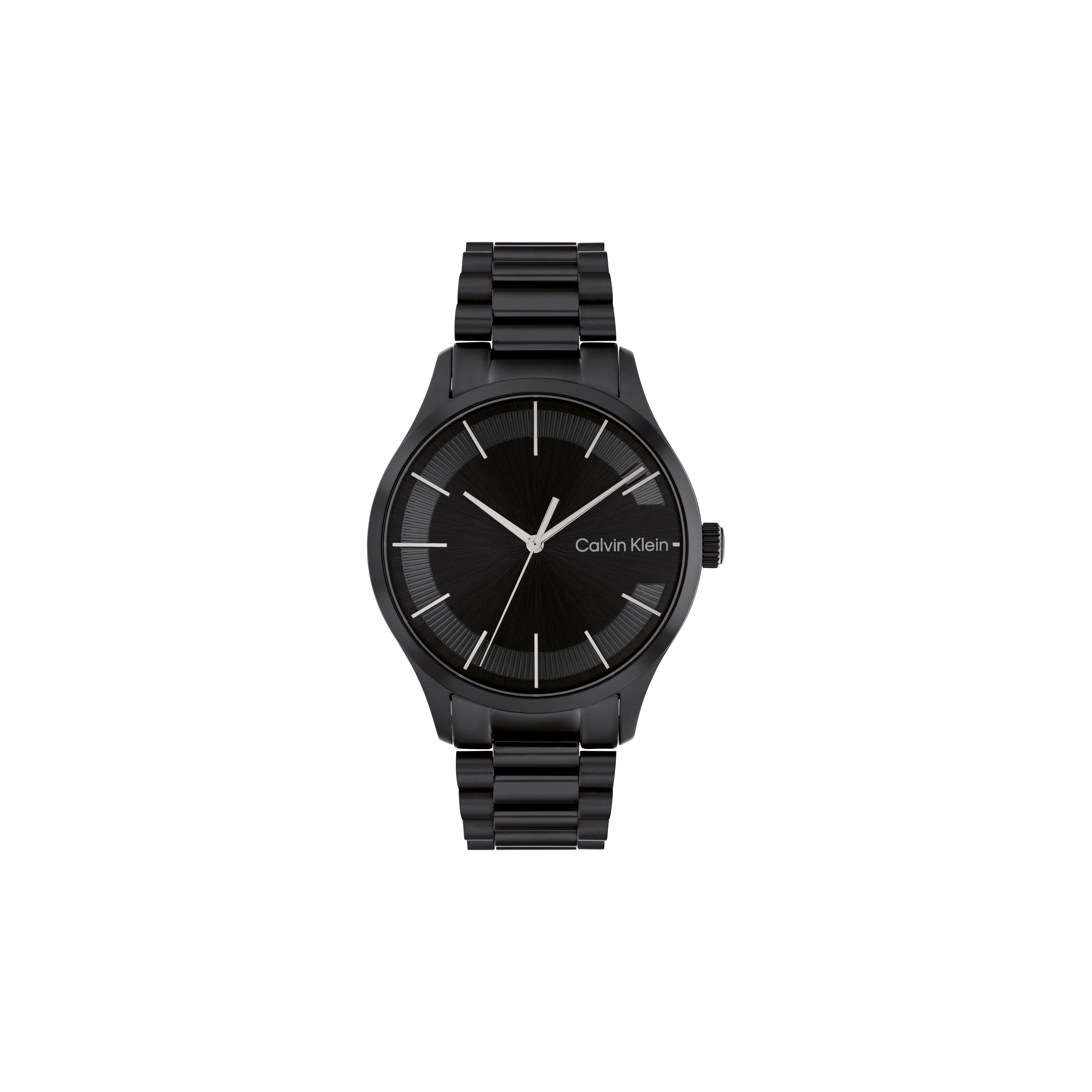 Calvin Klein Iconic Series Uhr Quarzwerk Vergoldetes Stahlarmband 40 mm Schwarzes Zifferblatt Herrenuhren 25200040-GJ Black (Single Watch)