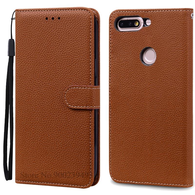 Für Huawei Y7 2018 Hülle LDN-L01 LDN-LX3 Flip Leder Brieftasche Hülle Für Coque Huawei Y7 Prime 2018 Hülle LDN-L21 LDN-LX2 TL10 Abdeckung Y7 2018-Y7Prime 2018 braun