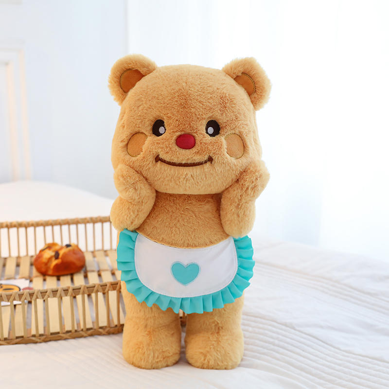 Creme Bär Puppe Puppenornamente Geschenk Plüschtier Cartoon-Puppe Freundin zum Umarmen schicken Bär 35cm beige