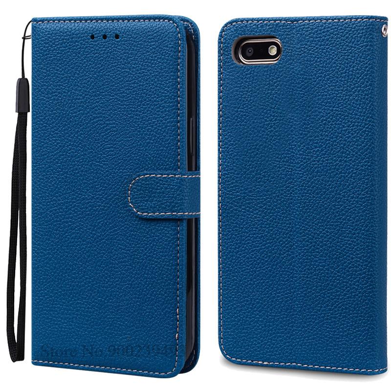Für Huawei Y5 Lite Hülle 2018 Für Huawei Y5 Prime 2018 Brieftasche Leder Klapphülle Für Huawei Y 5 Y5 2018 Hülle Coque Fundas Shell Y5 2018 navy blau