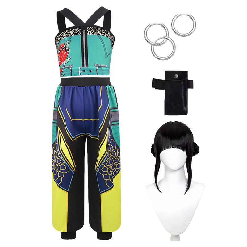 Kinder Mädchen Kpop Rumi Zoey Mira Cosplay Kostüm Halloween Karneval Jäger Bühnenkostüm Perücke Anzug Party Rollenspiel Outfits 110