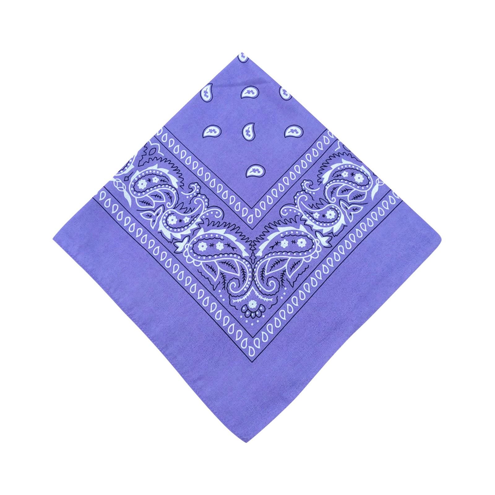 Baumwolle New Tie-Dyed Kopftuch Paisley Scroll Bandana Tie-Dyed Square One Size licht lila