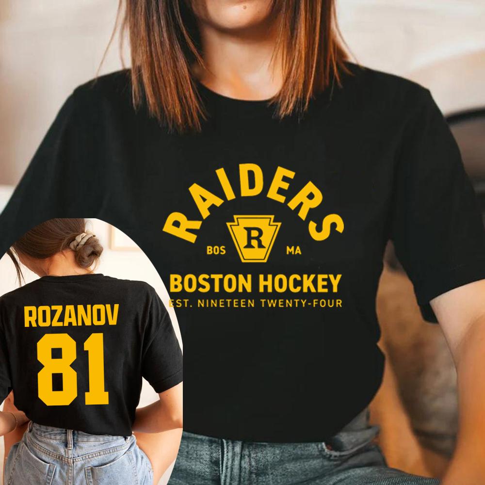 Ilya Rozanov 81-Boston Raiders Unisex T-Shirt Hockey Romantik Fan Shirt Kurzarm Freizeit T-Shirt Lya Rozanov Shane Hollander Shirt S schwarz
