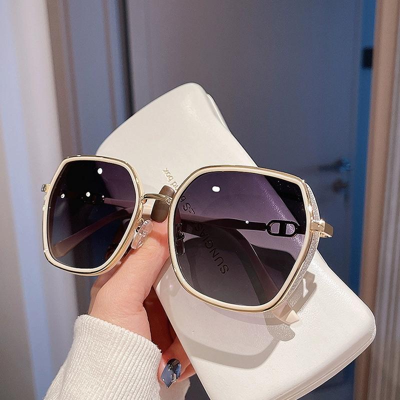 Neue Übergroße Rahmen Sonnenbrille Damen Vintage Mode Bling Sonnenbrille Für Damen Trend Brille Schützen Outdoor Brille UV400 schwarz