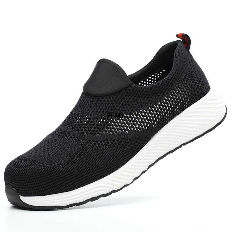 Sicherheitsschuhe mit Stahlkappe für Herren und Damen, Arbeitssicherheitsstiefel, stich- und schlagfest, Arbeits-Sneaker, Herren-Sicherheitsschuhe, atmungsaktiv, leicht, Übergröße 48 36