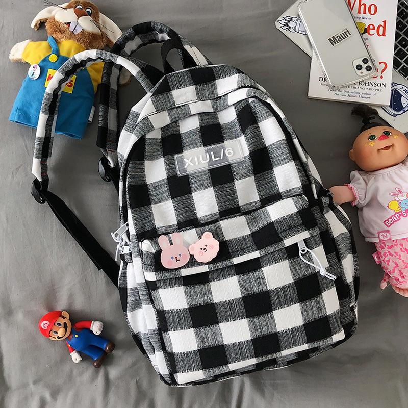 Schultasche Kinder Grundschüler Mädchen Karomuster Rucksäcke Mittelschüler Studenten Rucksäcke