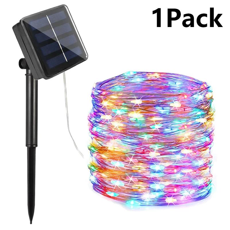 32m/22m/12m/7m Solar LED Außenleuchte LED Lampe Solar Garten Außen Lichterkette Lichterkette Festoon Weihnachtsdeko Beleuchtung 10M bunt