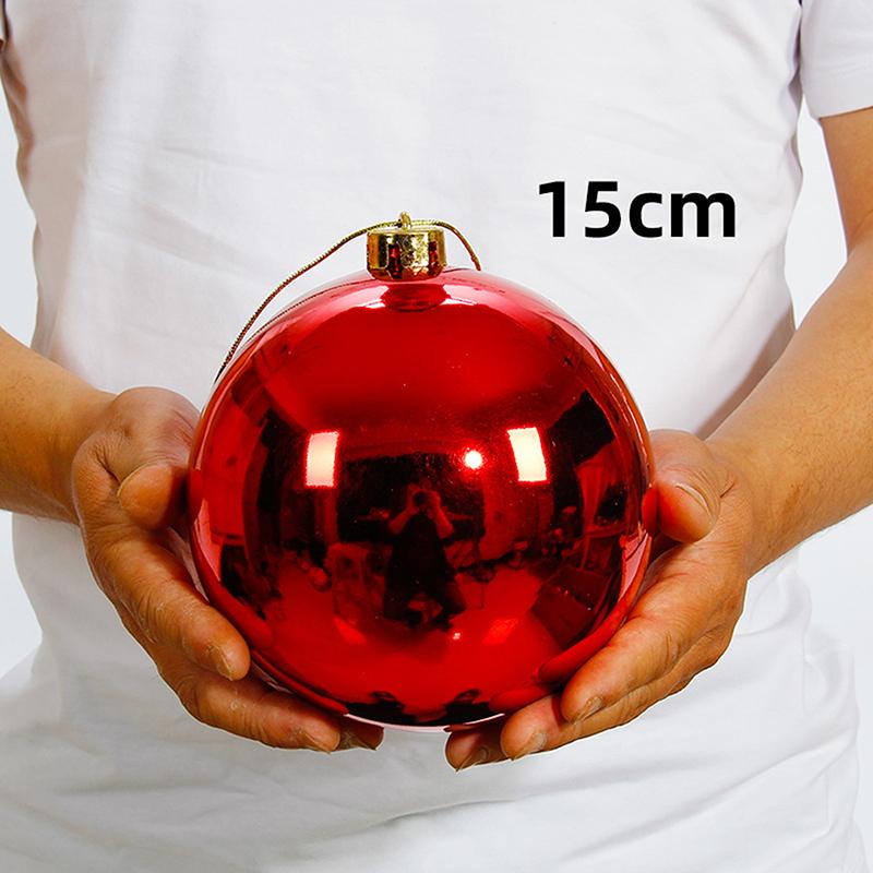 1 Stück 12/15/20 cm Weihnachtsdekorationskugel Christbaumschmuck Hängen Glänzende Kugel für Zuhause Bar Party Hochzeit Weihnachtsdeko red15cm