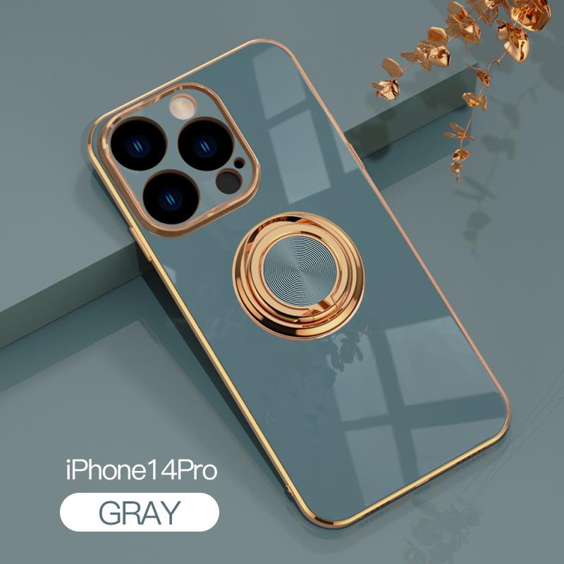 Luxuriöse Metall-TPU-Ringhülle für iPhone Soft Cover für iPhone 16 15 14 Pro Max 13 12 Pro MAX 11 Pro MAX X XR XS 8 7 Plus iPhone 12 Pro graue