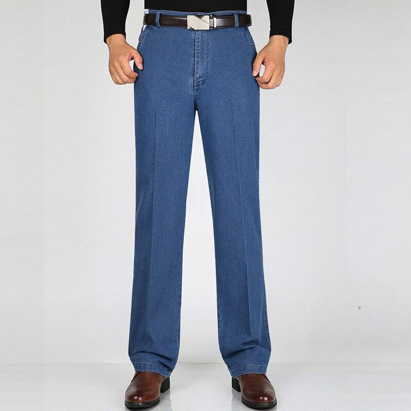 Herren Jeans Herbst & Winter Hoch taillierte elastische Business Jeans Freizeithose Herren Jeans Plus Size Herren 40 hellblaue