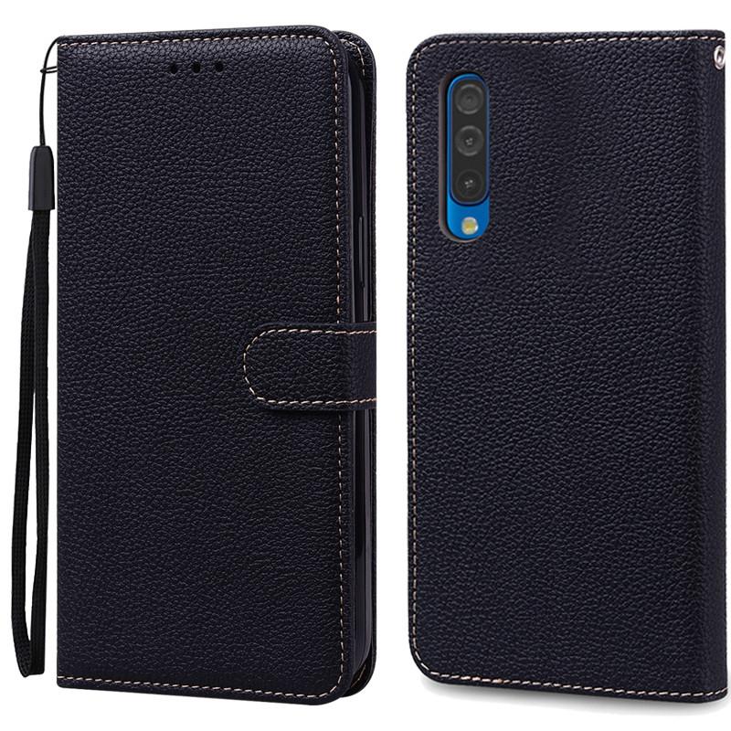 A70 Hülle für Samsung Galaxy A70 Hülle Stoßfeste Leder Brieftasche Flip Hülle für Samsung A70 A 70 A705F Hülle Weiche Silikonhülle For Samsung A70 schwarz