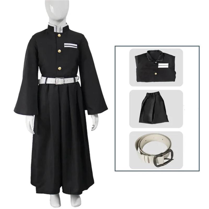 Anime Demon Slayer Kimetsu No Yaiba Zenitsu Giyu Tanjirou Kamado Nezuko Cosplay Frauen Kinder Männer Kimono Uniform Party Kids 150CM orange