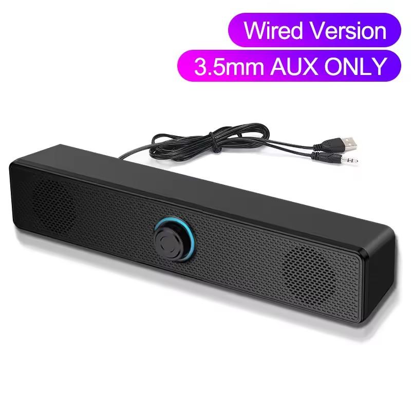 PC Soundbar Kabelgebundener und Kabelloser Bluetooth-Lautsprecher USB-betriebene Soundbar für TV PC Laptop Gaming Heimkino Surround-Audiosystem Wire Version