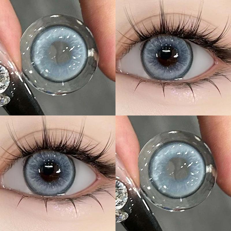 Mill Creek Myopia Kontaktlinsen (0~-8.00) Natürliche, bequeme Kontaktlinsen in Braun/Grau/Schwarz/Hellbraun, 6 Monate Gebrauch -1.75 blau