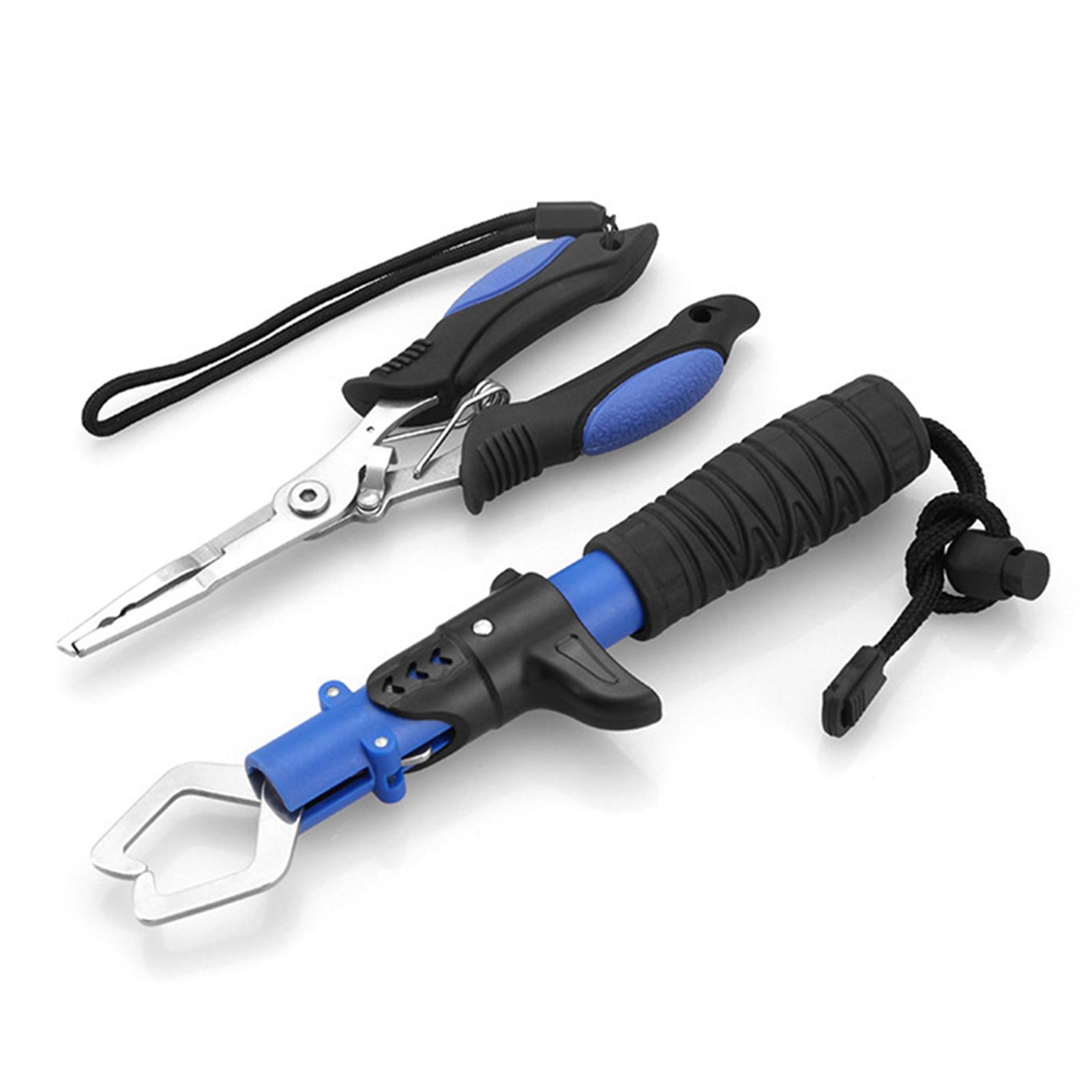 Fisch Tackle Edelstahl Angeln Greifer Angeln Zangen Braid Schneider Fisch Lip Grip Griff blau