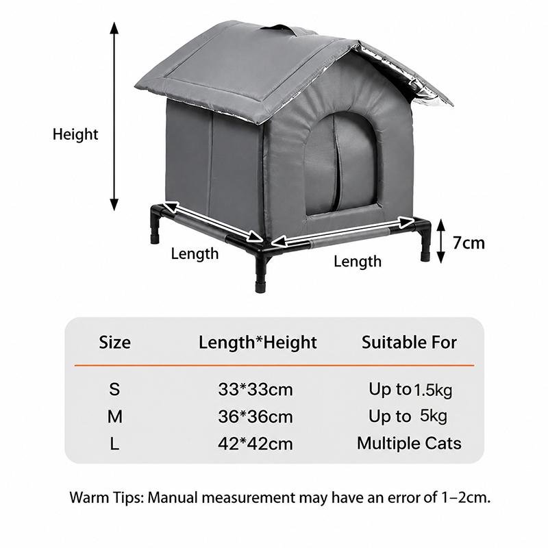 Wetterfest Faltbar Streunerkatze Hundehütte Kältebeständig Warmes Bett Zelt Langlebig Outdoor Wildes Tier Unterschlupf Einfach zu Montieren L 42CM