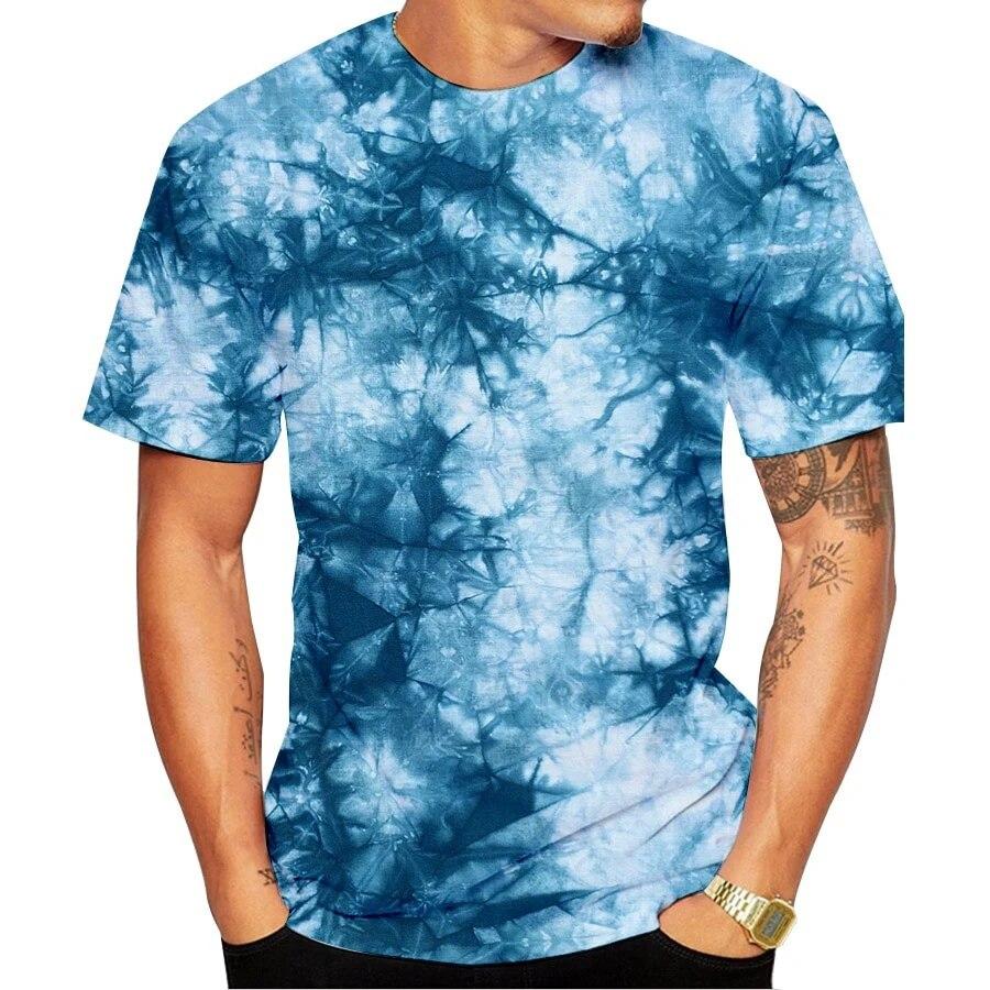 Buntes Batik-T-Shirt mit 3D-Druck für Herren und Damen, modische Streetwear, kurzärmelige T-Shirts, übergroße Harajuku-Kinder-T-Shirts, Tops, Kleidung XXL