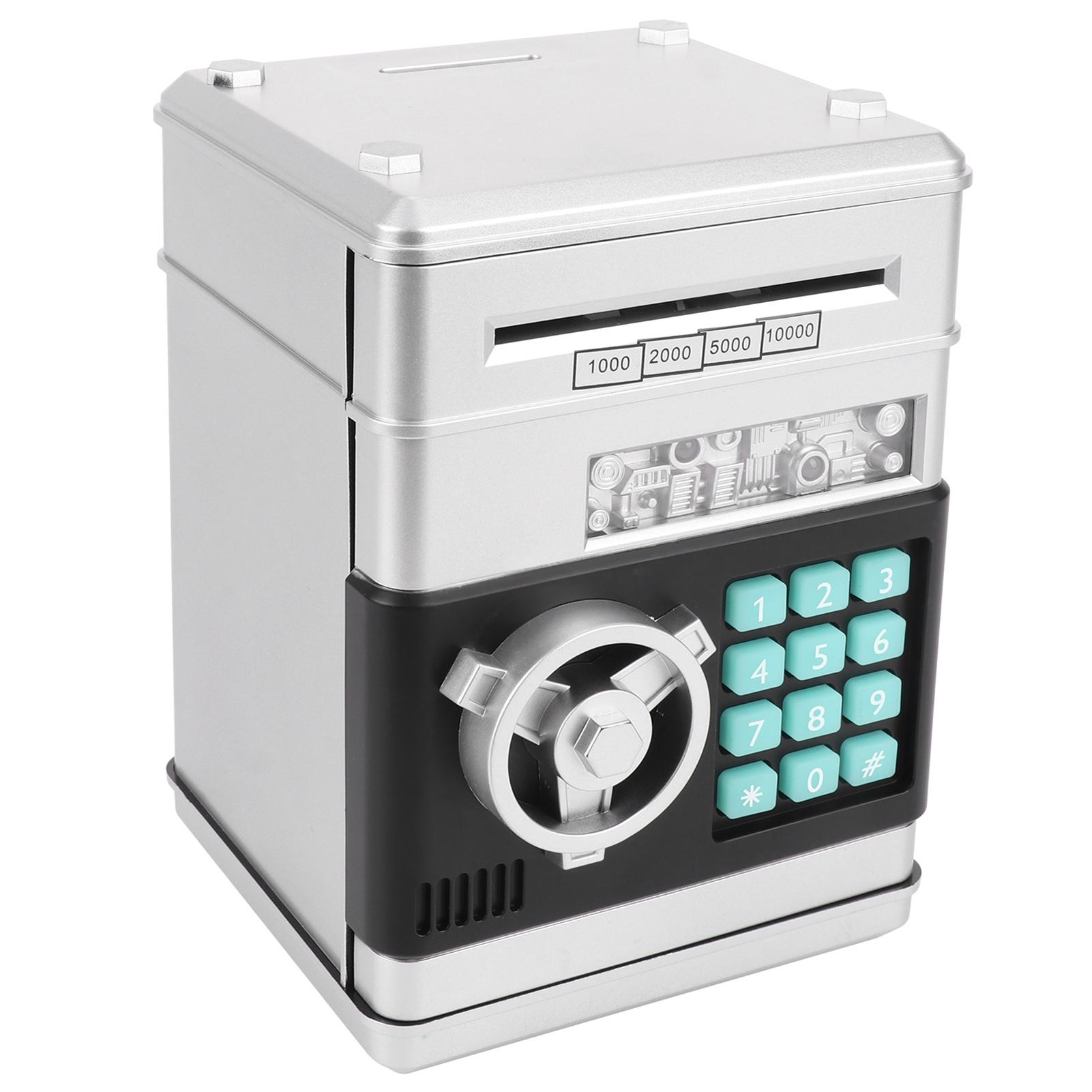 Elektronisches Sparschwein Simulation Geldautomat Passwort Spardose Bargeld Münzen Spardose Geschenk für Kind Silber silber