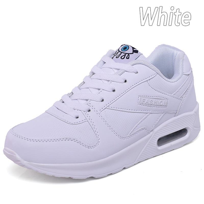 Damen-Freizeitschuhe, Leder-Plateauschuhe, Damen-Sneaker, weiße Damen-Sneaker, leichte Schuhe 39 weiß