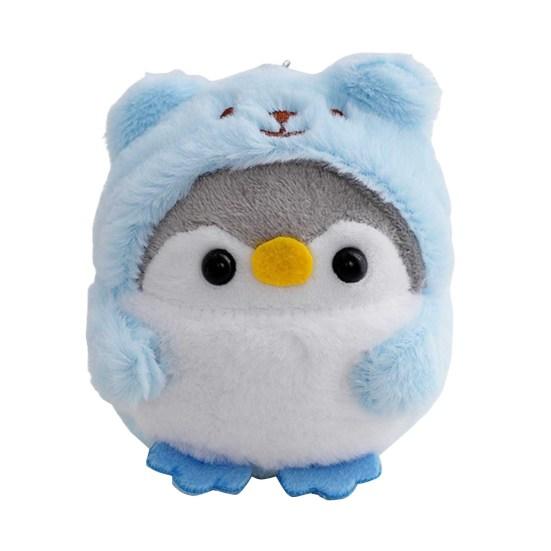 Pinguin-Plüsch-Schlüsselanhänger, süßer Pinguin-Anhänger, Hut, Schlüsselanhänger für Mädchen, Geschenke, kreatives Zubehör für Schultaschen blau