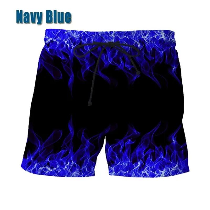 Lässige Strandshorts für Herren mit 3D-Digitaldruck Flamme Coole Sport-Kurzhosen Männliche Kinderbekleidung Badehose Eisshorts M