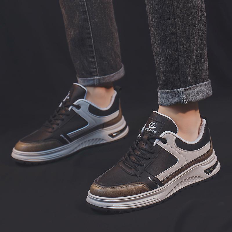 Freizeitschuhe Herrenschuhe mit weicher Sohle Sneakers Frühling Neu Täglich Retro Sport Herrenschuhe Weiß Trendschuhe 44 schwarz