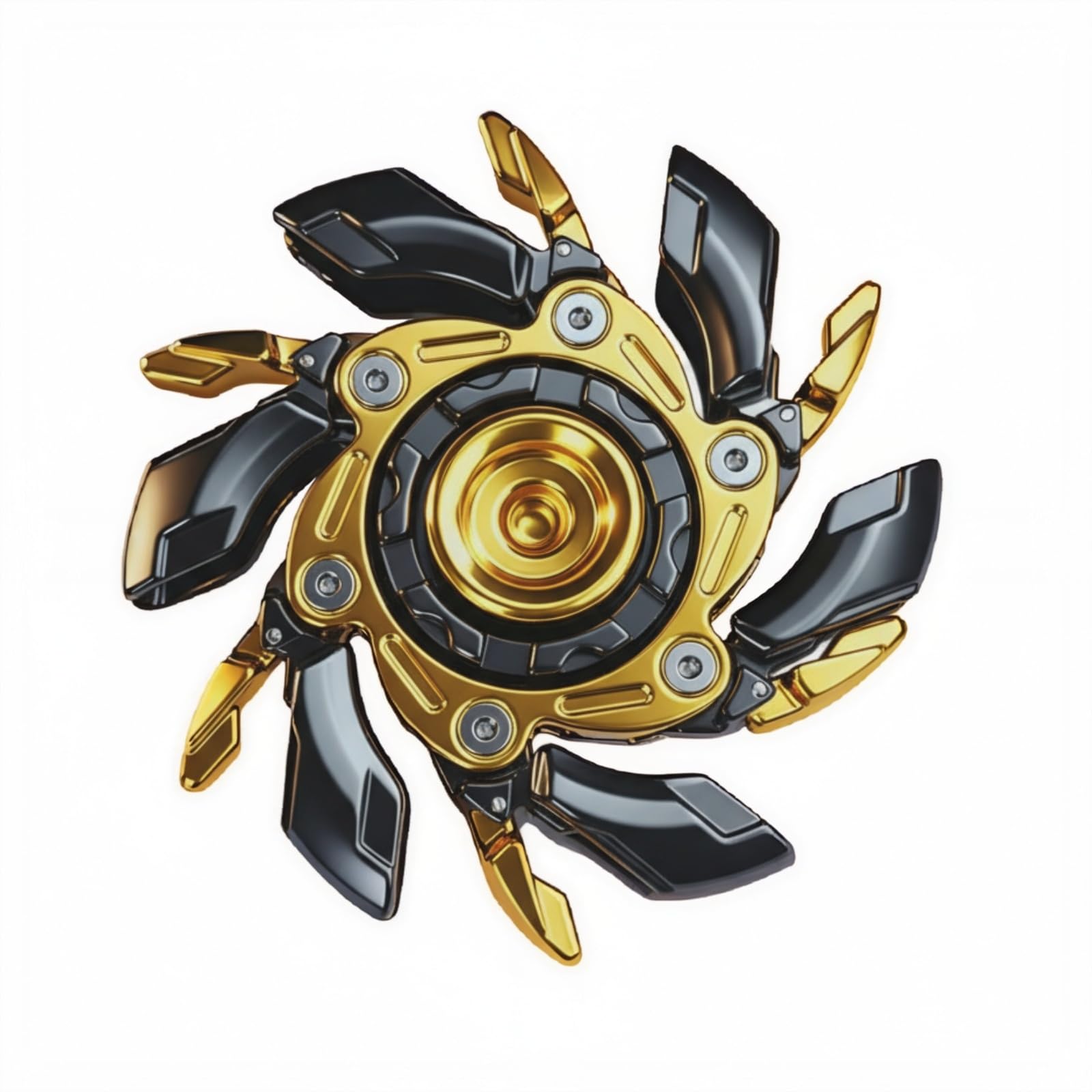 Mechanischer verformbarer Metall-Fidget Spinner, Premium-Legierung EDC Handspinner, reibungslose Drehung Anti-Stress-Fingerspitzen-Kreiselspielzeug für Erwachsene black