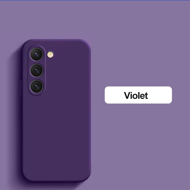 Für Samsung S23 S22 Ultra Plus Fall Quadratische Flüssigkeit Silikon Soft Cover Für Samsung Galaxy S23 S 23 22 S22 Ultra s23 Plus S23Ultra S23 Violett